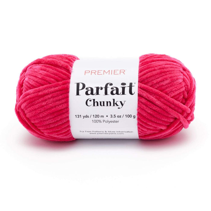 Premier Parfait Chunky Chenille yarn- bright pink