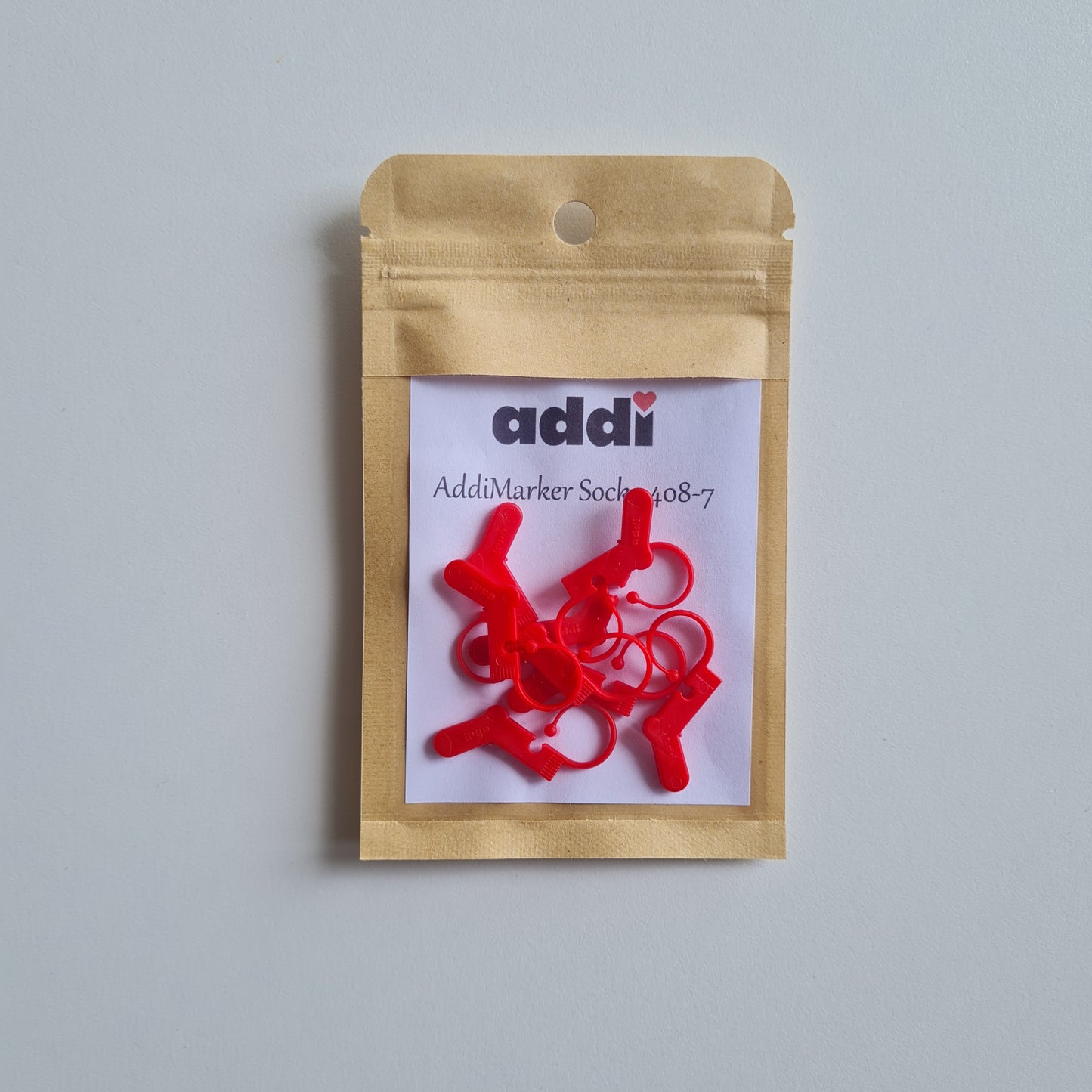 ADDI stitch markers red socks - 8 pieces