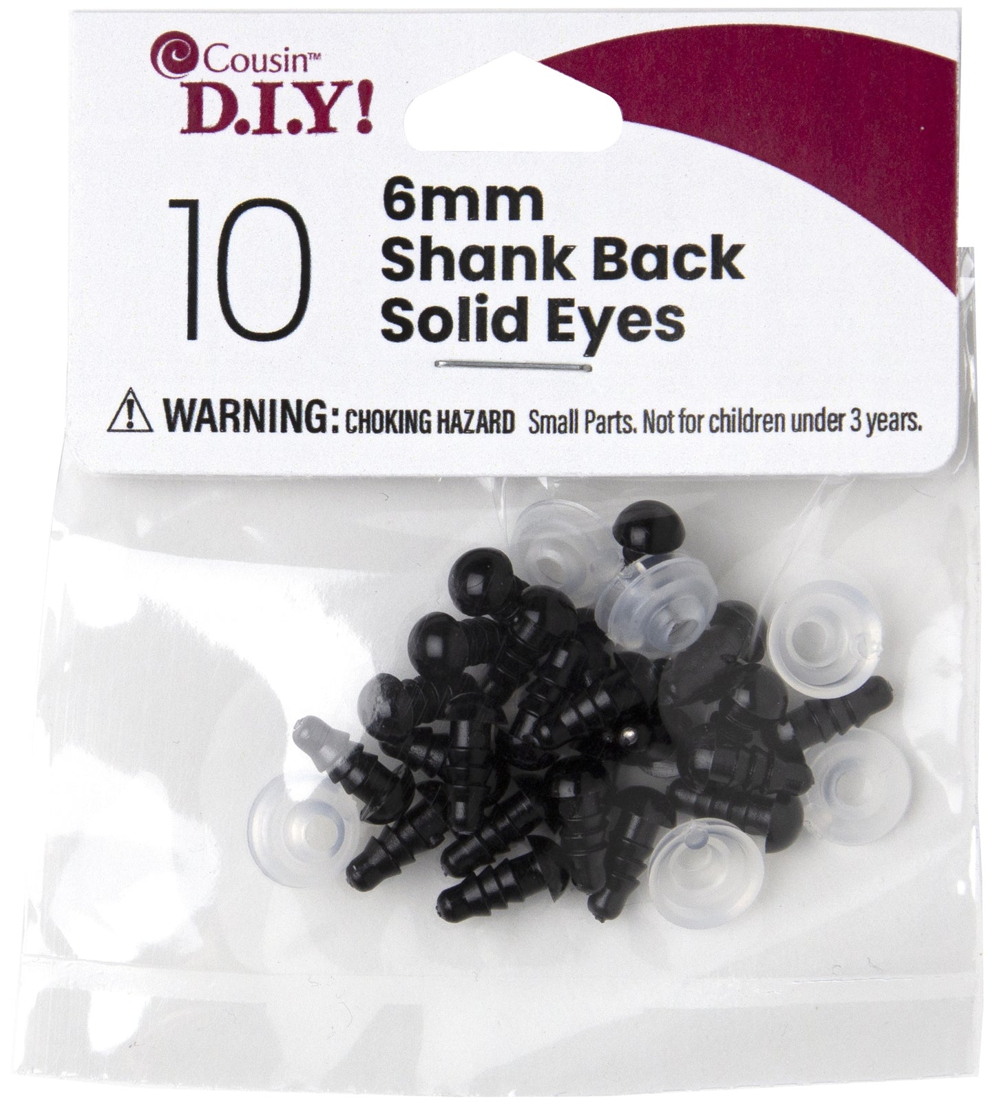 Safety Eyes- shank back solid eyes (6mm to 20mm)