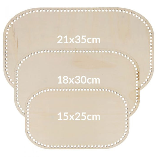 Wooden Bottom rectangle- perforated 25, 30, 35cm