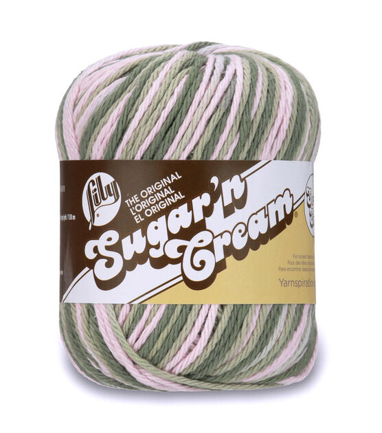 Lily Sugar'n Cream 100% Cotton yarn- Pink Camoflauge SUPER SIZE