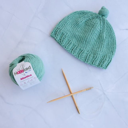 DIY Knitting Kit Baby hat Lecce Sage Green